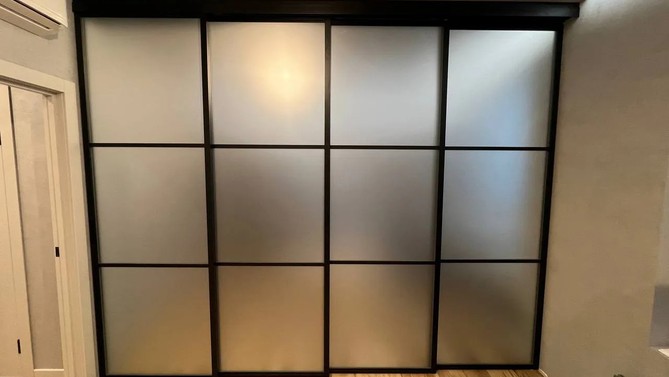 Каскадная перегородка Сон град, с матовым стеклом, в спальню, Арт.0020-02