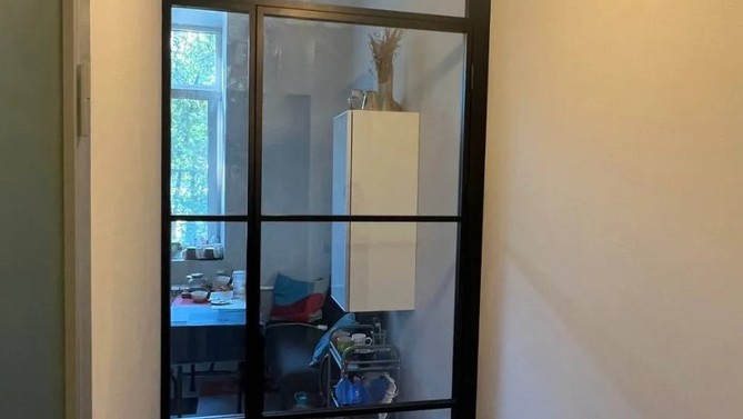 Двери в раме Lans, с прозрачным стеклом, на кухню, Арт.0031-01