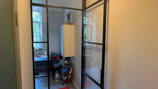 Двери в раме Lans, с прозрачным стеклом, на кухню, Арт.0031-02