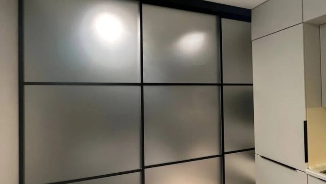 Каскадные двери межкомнатные Ecalum, с матовым стеклом, на кухню, Арт.0037-02