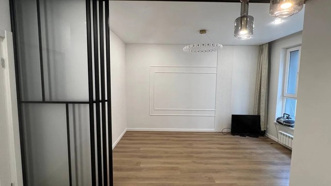 Межкомнатная перегородка Geosideal, с матовым стеклом, с доводчиком в гостиную, Арт.0047-03