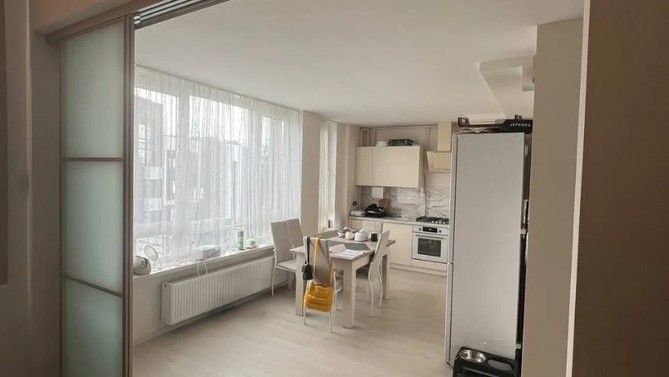 Каскадная перегородка Такт, с матовым стеклом, с доводчиком в спальню, Арт.0057-04