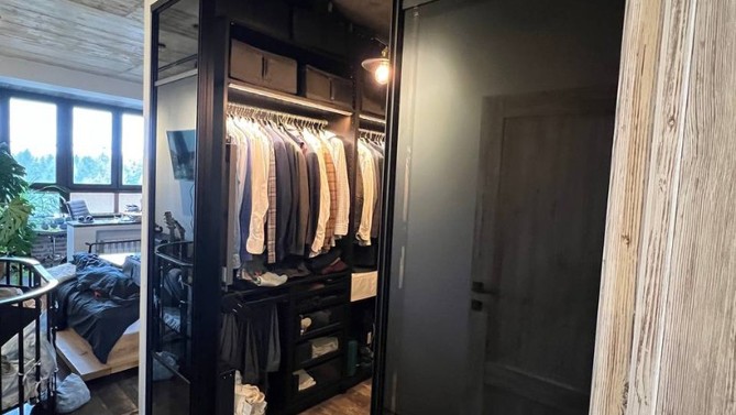 Раздвижные двери Гласстрой, с прозрачным стеклом, в гардеробную, Арт.0075-03