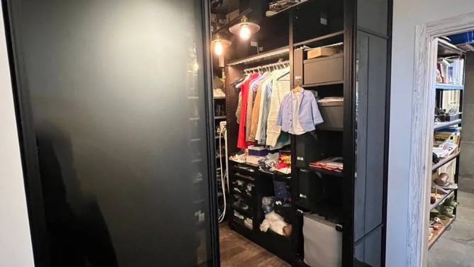 Раздвижные двери Гласстрой, с прозрачным стеклом, в гардеробную, Арт.0075-04