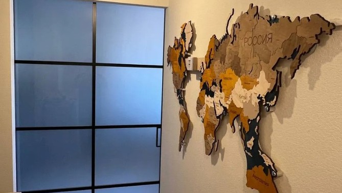 Межкомнатная перегородка Юнит гласс, с матовым стеклом, с доводчиком в гардеробную, Арт.0076-02