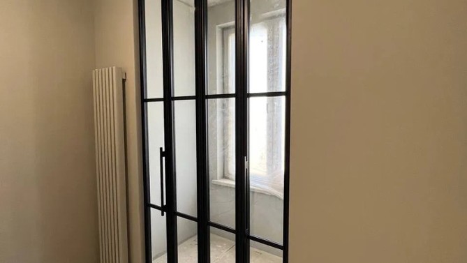 Межкомнатная перегородка Верда, с прозрачным стеклом, на балкон, Арт.0081-03