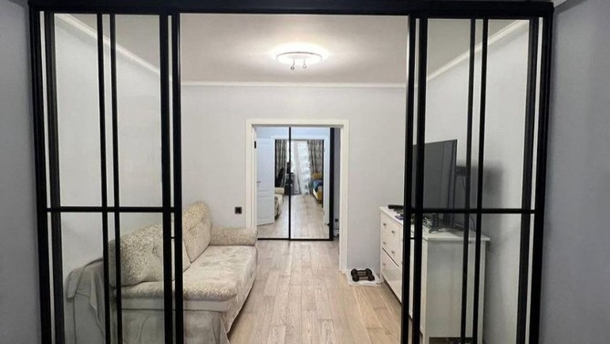 Раздвижные двери Vestadoor, с прозрачным стеклом, с доводчиком в комнату, Арт.0085-07