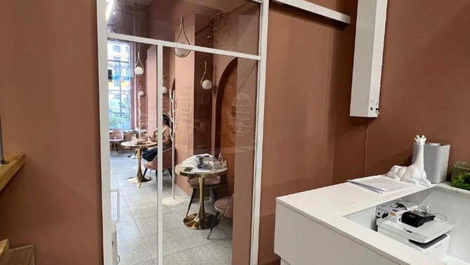 Подвесная перегородка Foglioro, с прозрачным стеклом, в магазин, Арт.0093-01