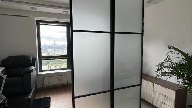 Статичная перегородка Covernow, с матовым стеклом, в кладовку, Арт.0113-02