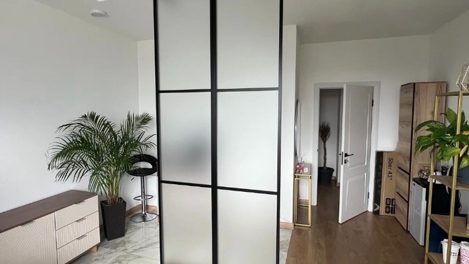 Статичная перегородка Covernow, с матовым стеклом, в кладовку, Арт.0113-04