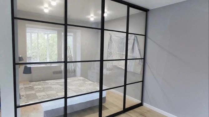 Перегородка Raminahome для спальни из стекла, с прозрачным стеклом, в спальню, Арт.0132-01