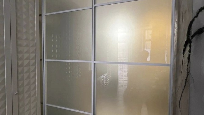 Стеклянная перегородка Арткупе, с матовым стеклом, в гостиную, Арт.0134-04