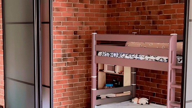 Угловая перегородка Kidroom, с матовым стеклом, в детскую, Арт.0162-01