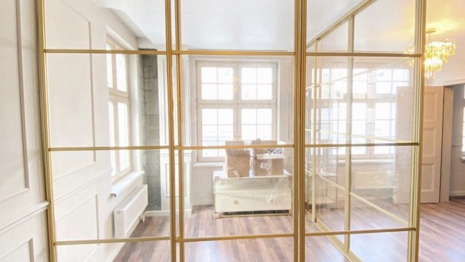 Перегородка Monblanc для спальни из стекла, с прозрачным стеклом, в комнату, Арт.0169-01