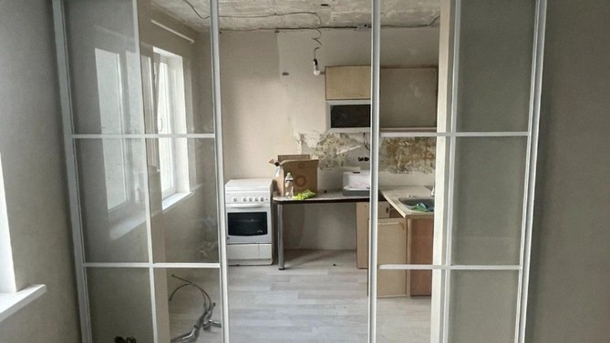 Раздвижная перегородка Лавелла, с прозрачным стеклом, на кухню, Арт.0172-01