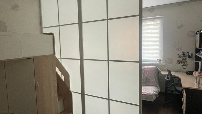 Перегородка для детской зоны Мальва, с матовым стеклом, в детскую, Арт.0176-01