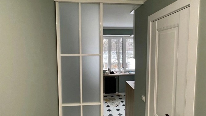 Межкомнатная перегородка Livenza, с матовым стеклом, на кухню, Арт.0180-01