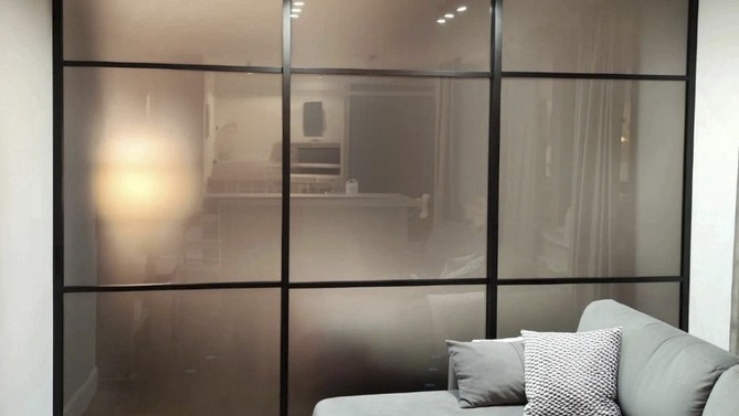 Перегородка Мангазея для спальни из стекла, в комнату, Арт.0254-02