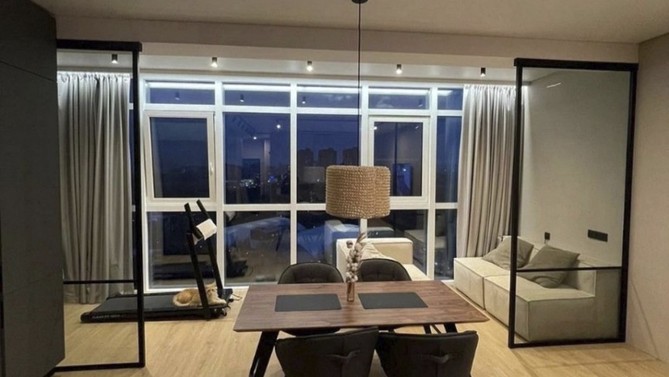 Статичная перегородка Place Freedom, с прозрачным стеклом, в комнату, Арт.0353-02