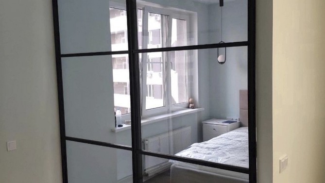 Межкомнатная перегородка Luhtein, с прозрачным стеклом, с доводчиком в комнату, Арт.0468-06