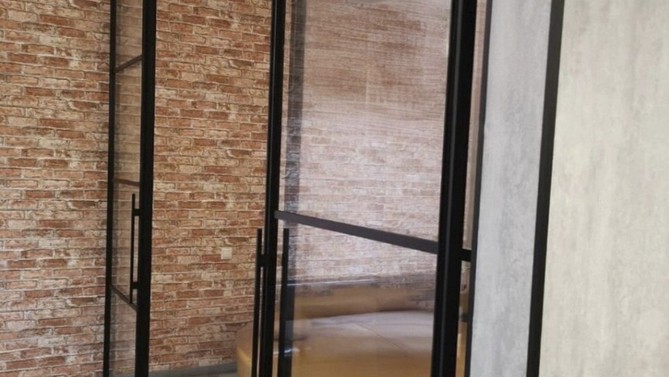 Перегородка из стекла, модель Zamm, в спальню, Арт.0520-04