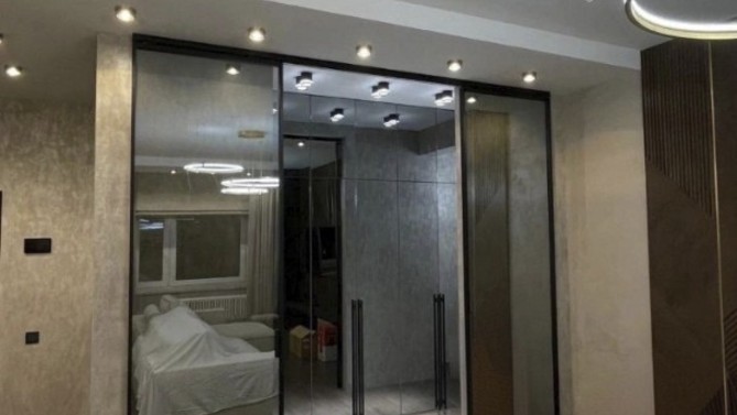 Перегородка Inmyroom из тонированного стекла, с доводчиком в гостиную, Арт.0570-01